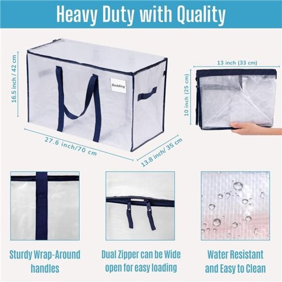 8 Pack Moving Bags, Moving Supplies, Moving Boxes, College Packing Storage Boxes - Picture 4 of 7